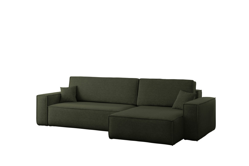 Narożnik z funkcją spania, BEST XL tkanina Verita Prawy Ciemnozielony 638884