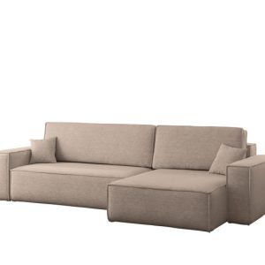Narożnik z funkcją spania, BEST XL tkanina Verita Prawy Ciepły Beżowy 638826 Narożnik z funkcją spania, BEST XL tkanina Verita Prawy Ciepły Beżowy 638826