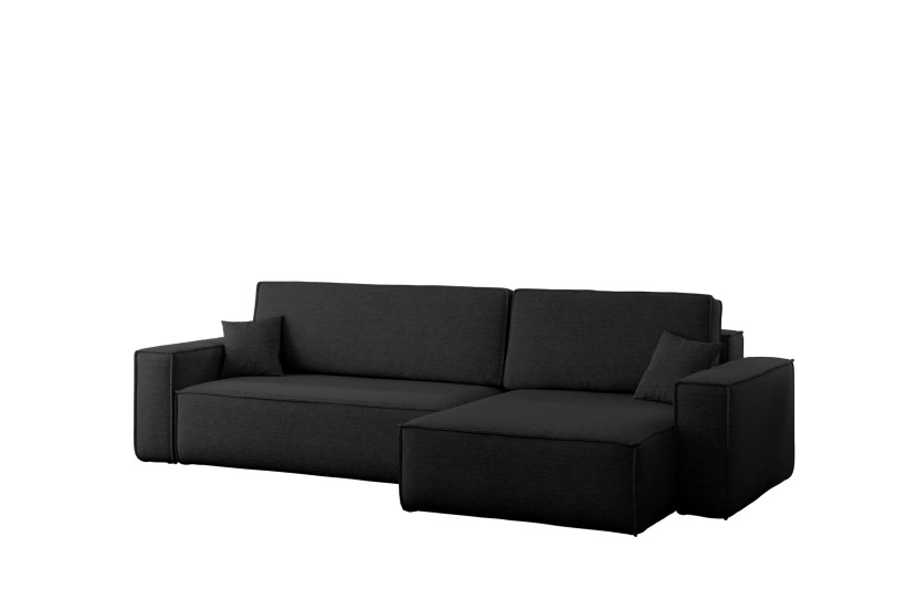 Narożnik z funkcją spania, BEST XL tkanina Verita Prawy Czarny 638846