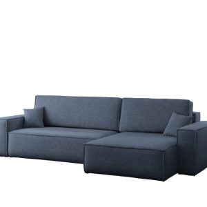Narożnik z funkcją spania, BEST XL tkanina Verita Prawy Granatowy 638813 Narożnik z funkcją spania, BEST XL tkanina Verita Prawy Granatowy 638813
