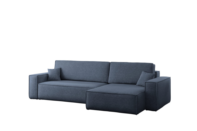 Narożnik z funkcją spania, BEST XL tkanina Verita Prawy Granatowy 638813