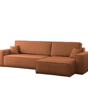 Narożnik z funkcją spania, BEST XL tkanina Verita Prawy Miedziany 638810 Narożnik z funkcją spania, BEST XL tkanina Verita Prawy Miedziany 638810