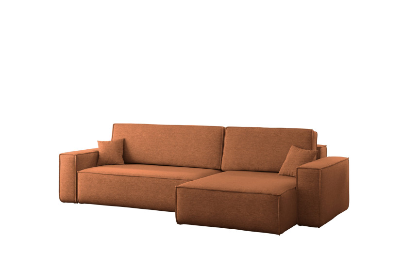 Narożnik z funkcją spania, BEST XL tkanina Verita Prawy Miedziany 638810