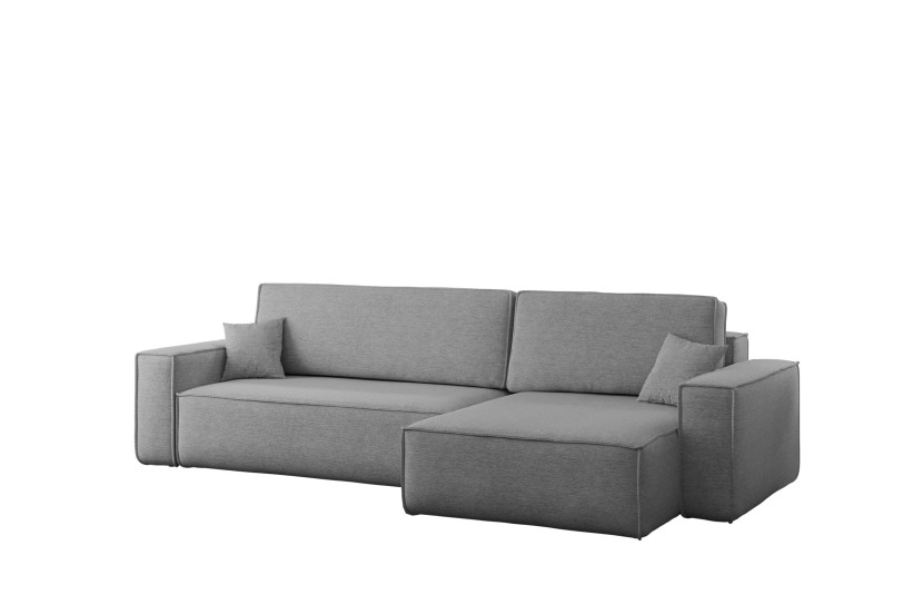Narożnik z funkcją spania, BEST XL tkanina Verita Prawy Stalowy 638845