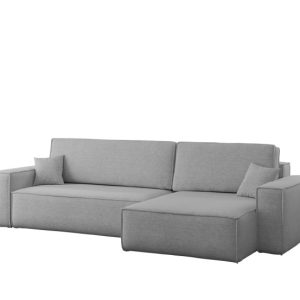 Narożnik z funkcją spania, BEST XL tkanina Verita Prawy Szary 638847 Narożnik z funkcją spania, BEST XL tkanina Verita Prawy Szary 638847