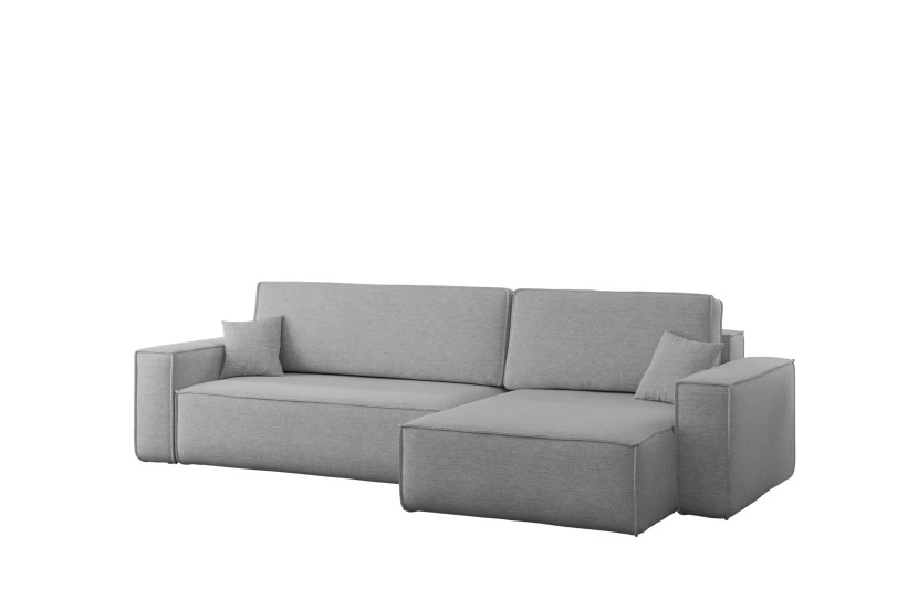 Narożnik z funkcją spania, BEST XL tkanina Verita Prawy Szary 638847