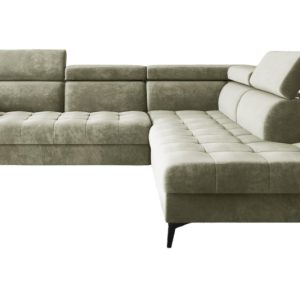 Narożnik z funkcją spania Bjorn L prawy z regulowanymi zagłówkami beżowy 1027298 Narożnik z funkcją spania Bjorn L prawy z regulowanymi zagłówkami beżowy 1027298