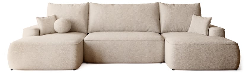Narożnik z funkcją spania boucle CARMELLO U beż 701780