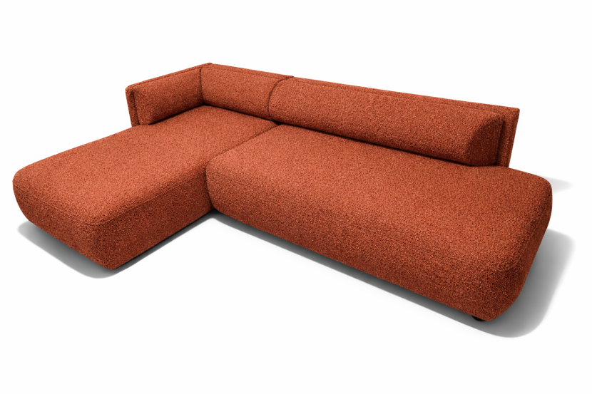 Narożnik z funkcją spania Cloud 289 cm Lewy rogówka rozkładana boucle rudy 1066215