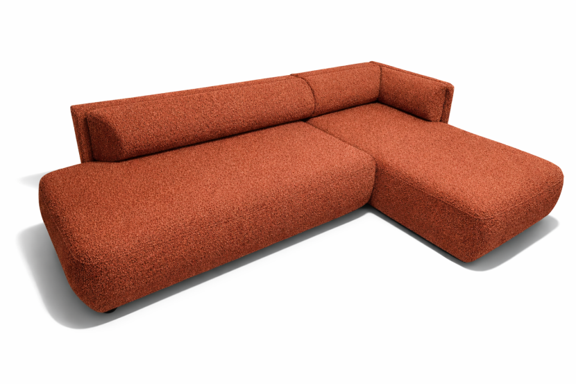 Narożnik z funkcją spania Cloud 289 cm Prawy rogówka rozkładana boucle rudy 1066213