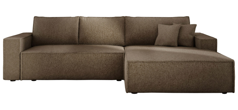 Narożnik z funkcją spania do salonu COBRA S pojemnik taupe boucla prawy 813072