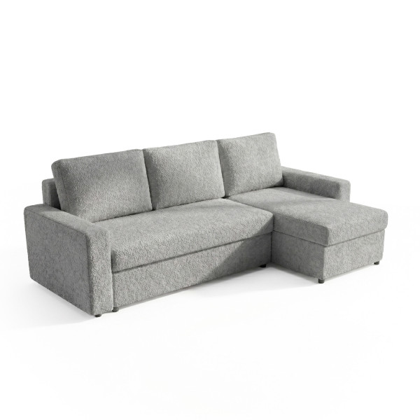 Narożnik z funkcją spania do salonu NIRVANA boucle baranek szary 1037562