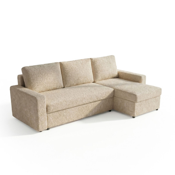 Narożnik z funkcją spania do salonu NIRVANA PLUS boucle baranek beżowy 1037502