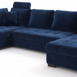 Narożnik z Funkcją Spania Do Salonu Portos w Kształcie U Granatowy Lewy 1073578 Narożnik z Funkcją Spania Do Salonu Portos w Kształcie U Granatowy Lewy 1073578