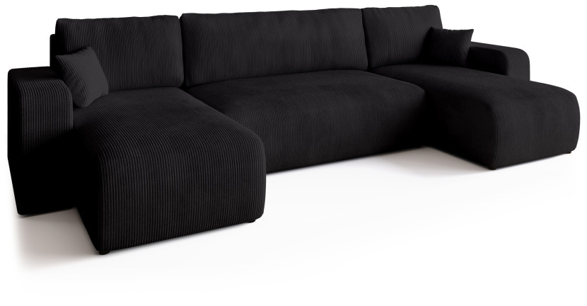 Narożnik z funkcją spania do salonu PUMI U czarny 682076
