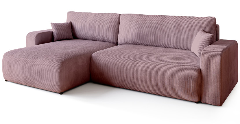 Narożnik z funkcją spania do salonu PUMI XL róż 682056