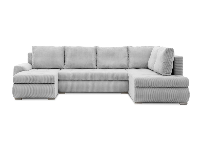 Narożnik z FUNKCJĄ SPANIA do salonu U - szary, prawy 232046