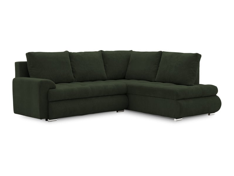 Narożnik z FUNKCJĄ SPANIA do salonu - zielony, prawy 236075