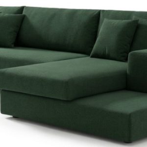 Narożnik z Funkcją Spania i Barkiem Półką do Salonu Aura Zielony Prawy 999719 Narożnik z Funkcją Spania i Barkiem Półką do Salonu Aura Zielony Prawy 999719