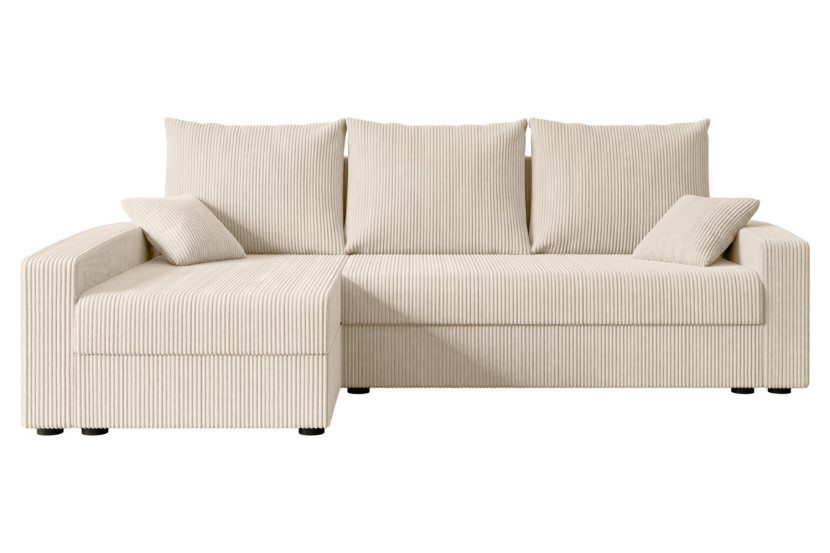 Narożnik z funkcją spania i pojemnikiem ALESIA-L 231x140x90 cm Beżowy 707759