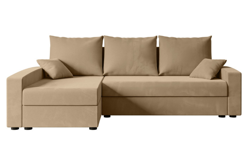 Narożnik z funkcją spania i pojemnikiem ALESIA-L 231x140x90 cm Beżowy 707761