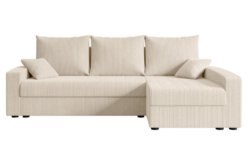 Narożnik z funkcją spania i pojemnikiem ALESIA-L 231x140x90 cm Beżowy 707901