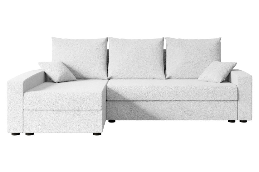 Narożnik z funkcją spania i pojemnikiem ALESIA-L 231x140x90 cm Biały 707857
