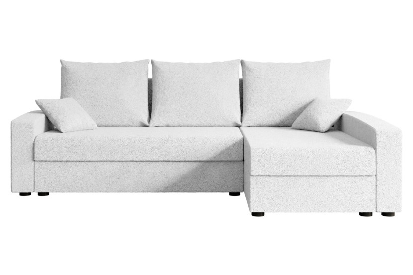 Narożnik z funkcją spania i pojemnikiem ALESIA-L 231x140x90 cm Biały 707855
