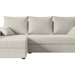 Narożnik z funkcją spania i pojemnikiem ALESIA-L 231x140x90 cm Kremowy 707911 Narożnik z funkcją spania i pojemnikiem ALESIA-L 231x140x90 cm Kremowy 707911
