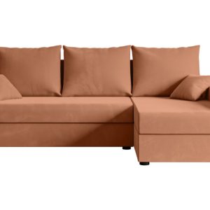 Narożnik z funkcją spania i pojemnikiem ALESIA-L 231x140x90 cm Morelowy 707922 Narożnik z funkcją spania i pojemnikiem ALESIA-L 231x140x90 cm Morelowy 707922