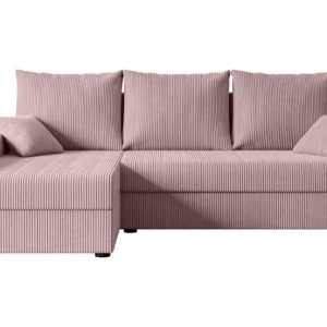 Narożnik z funkcją spania i pojemnikiem ALESIA-L 231x140x90 cm Różowy 707966 Narożnik z funkcją spania i pojemnikiem ALESIA-L 231x140x90 cm Różowy 707966