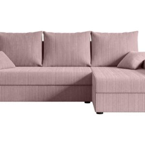 Narożnik z funkcją spania i pojemnikiem ALESIA-L 231x140x90 cm Różowy 707849 Narożnik z funkcją spania i pojemnikiem ALESIA-L 231x140x90 cm Różowy 707849
