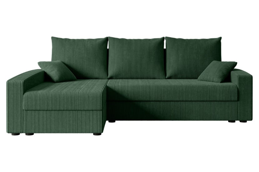 Narożnik z funkcją spania i pojemnikiem ALESIA-L 231x140x90 cm Zielony 707783