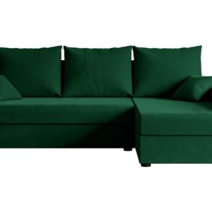 Narożnik z funkcją spania i pojemnikiem ALESIA-L 231x140x90 cm Zielony 707836 Narożnik z funkcją spania i pojemnikiem ALESIA-L 231x140x90 cm Zielony 707836