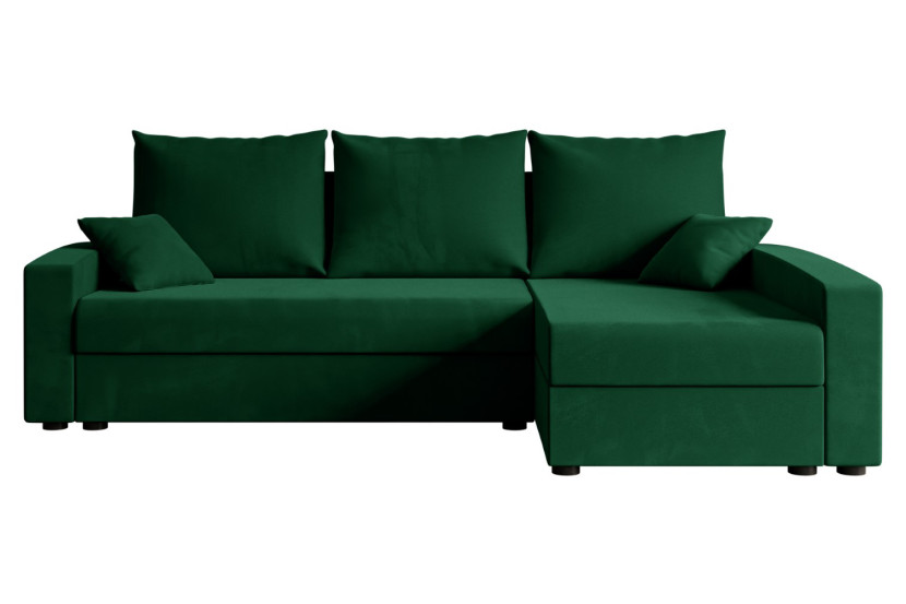 Narożnik z funkcją spania i pojemnikiem ALESIA-L 231x140x90 cm Zielony 707836