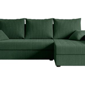 Narożnik z funkcją spania i pojemnikiem ALESIA-L 231x140x90 cm Zielony 707945 Narożnik z funkcją spania i pojemnikiem ALESIA-L 231x140x90 cm Zielony 707945