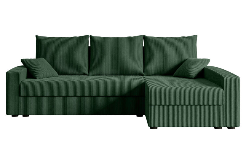 Narożnik z funkcją spania i pojemnikiem ALESIA-L 231x140x90 cm Zielony 707945