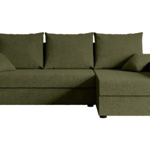 Narożnik z funkcją spania i pojemnikiem ALESIA-L 231x140x90 cm Zielony 707780 Narożnik z funkcją spania i pojemnikiem ALESIA-L 231x140x90 cm Zielony 707780