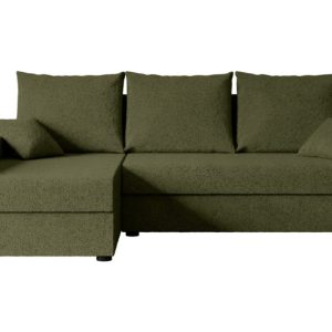 Narożnik z funkcją spania i pojemnikiem ALESIA-L 231x140x90 cm Zielony 707979 Narożnik z funkcją spania i pojemnikiem ALESIA-L 231x140x90 cm Zielony 707979