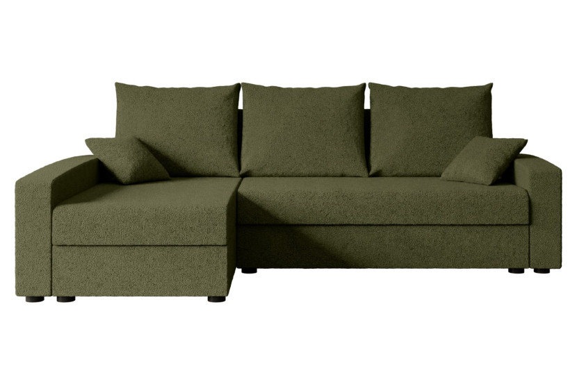 Narożnik z funkcją spania i pojemnikiem ALESIA-L 231x140x90 cm Zielony 707979