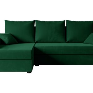 Narożnik z funkcją spania i pojemnikiem ALESIA-L 231x140x90 cm Zielony 708004 Narożnik z funkcją spania i pojemnikiem ALESIA-L 231x140x90 cm Zielony 708004