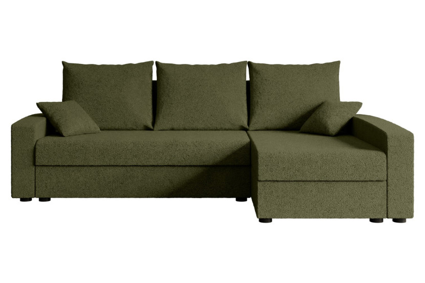 Narożnik z funkcją spania i pojemnikiem ALESIA-L 231x140x90 cm Zielony 707780