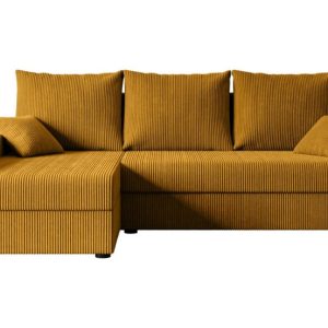 Narożnik z funkcją spania i pojemnikiem ALESIA-L 231x140x90 cm Żółty 707999 Narożnik z funkcją spania i pojemnikiem ALESIA-L 231x140x90 cm Żółty 707999