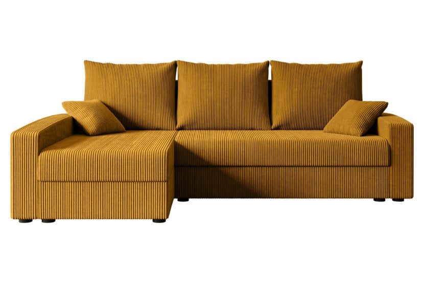 Narożnik z funkcją spania i pojemnikiem ALESIA-L 231x140x90 cm Żółty 707999