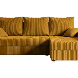 Narożnik z funkcją spania i pojemnikiem ALESIA-L 231x140x90 cm Żółty 707811 Narożnik z funkcją spania i pojemnikiem ALESIA-L 231x140x90 cm Żółty 707811