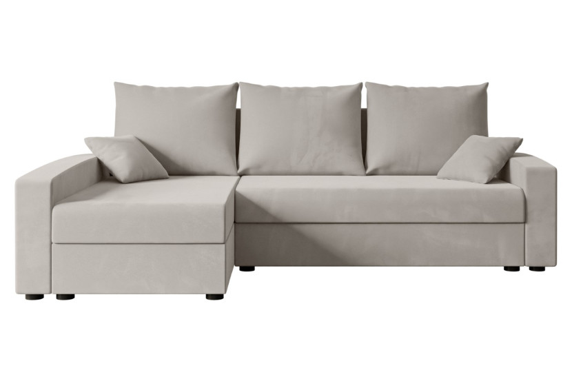 Narożnik z funkcją spania i pojemnikiem ALESIA-L 231x140x90cm Jasny brązowy 707985