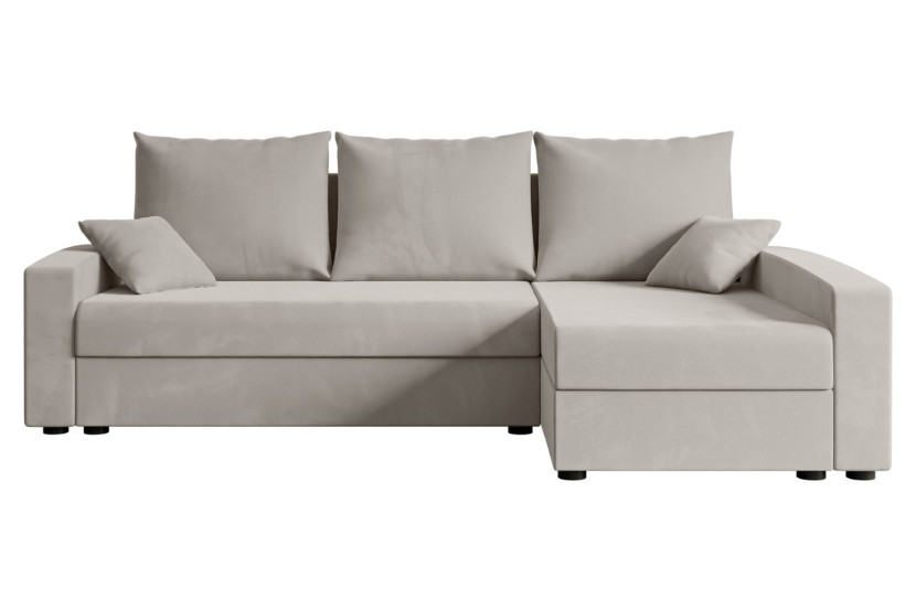Narożnik z funkcją spania i pojemnikiem ALESIA-L 231x140x90cm Jasny brązowy 707851