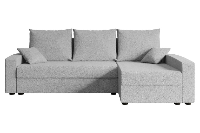 Narożnik z funkcją spania i pojemnikiem ALESIA-L 231x140x90cm Jasny szary 707861