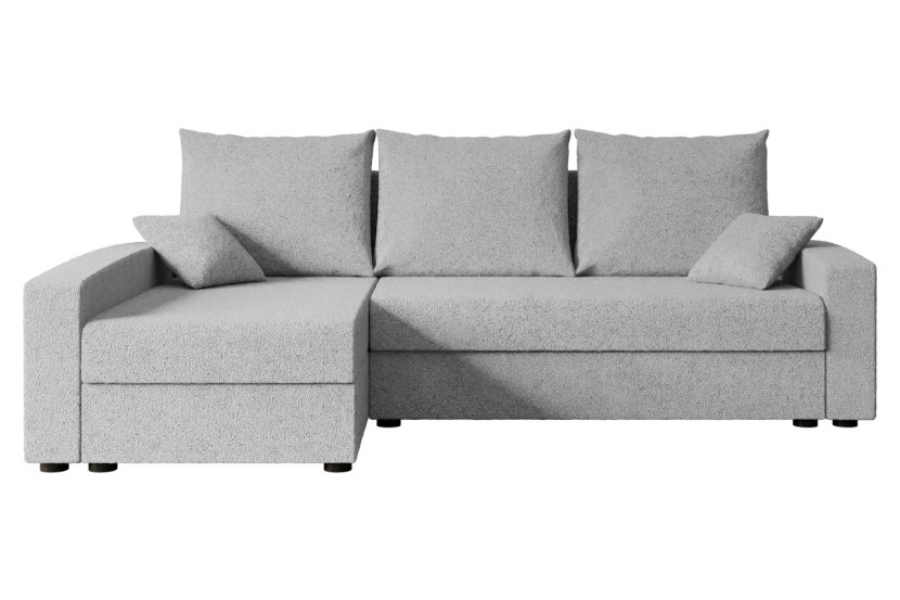Narożnik z funkcją spania i pojemnikiem ALESIA-L 231x140x90cm Jasny szary 707755