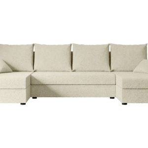 Narożnik z funkcją spania i pojemnikiem ALESIA-U 301x140x90 cm Beżowy 487625 Narożnik z funkcją spania i pojemnikiem ALESIA-U 301x140x90 cm Beżowy 487625